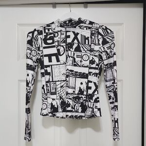 Graphic Black and White Women's Top